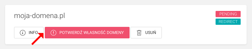 potwierdzenie własności domeny